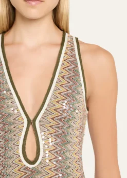 THIS ITEM IS NOT AVAILABLE.Ramy BrookLilia Sequined Chevron Maxi Dress