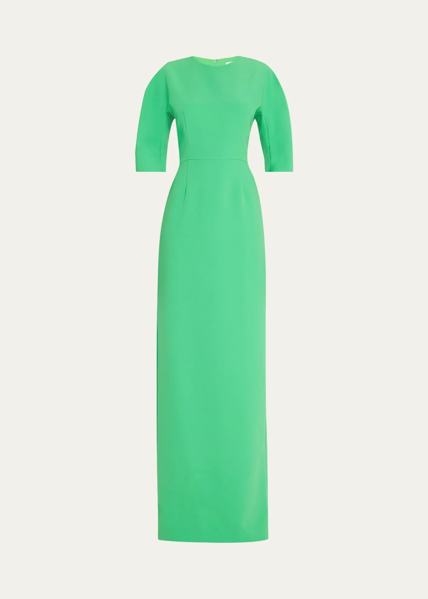 THIS ITEM IS NOT AVAILABLE.Rickie Freeman for Teri JonElbow-Sleeve Crepe Column Gown