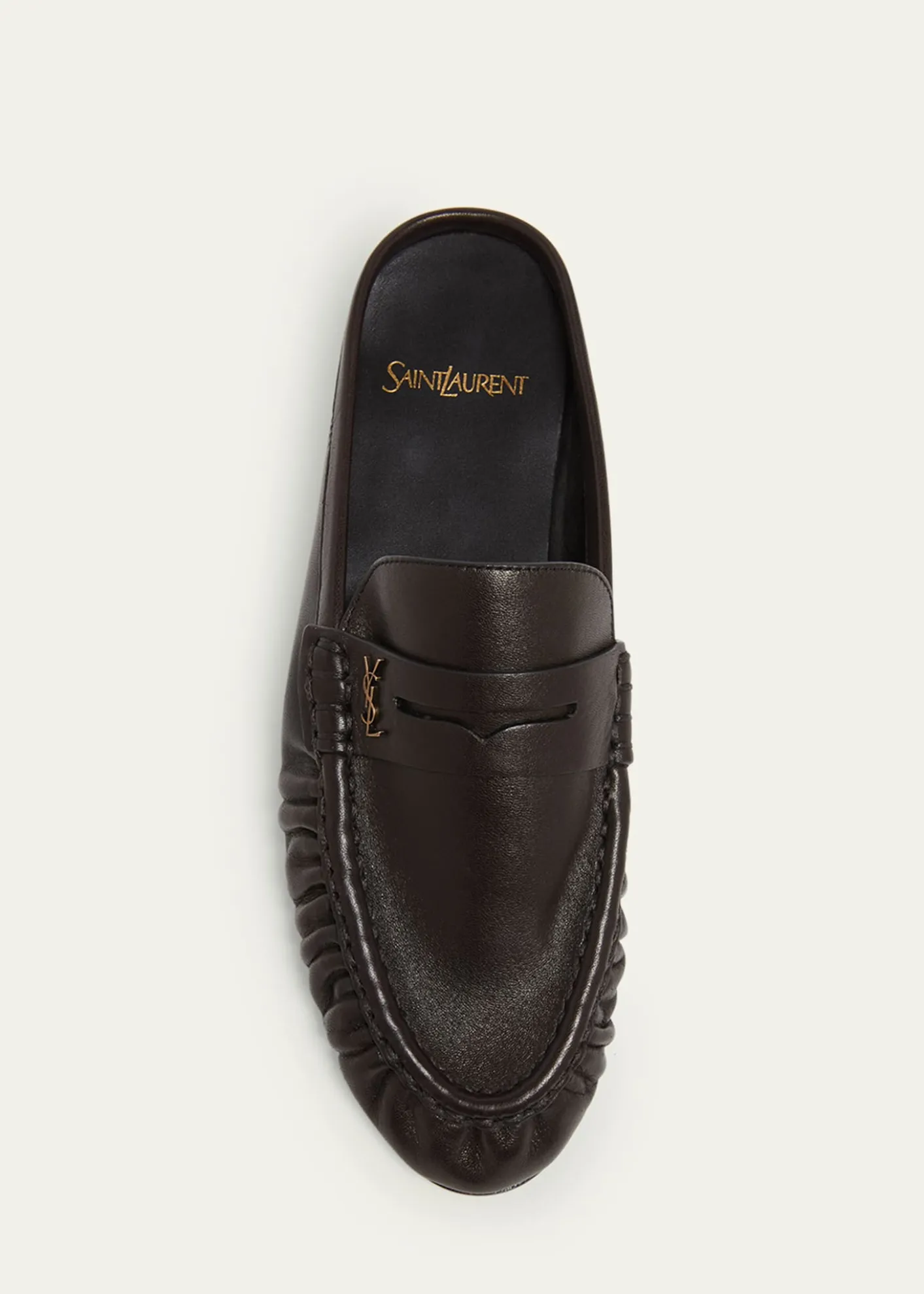 THIS ITEM IS NOT AVAILABLE.Saint LaurentLe Loafer Leather Penny Loafer Mules