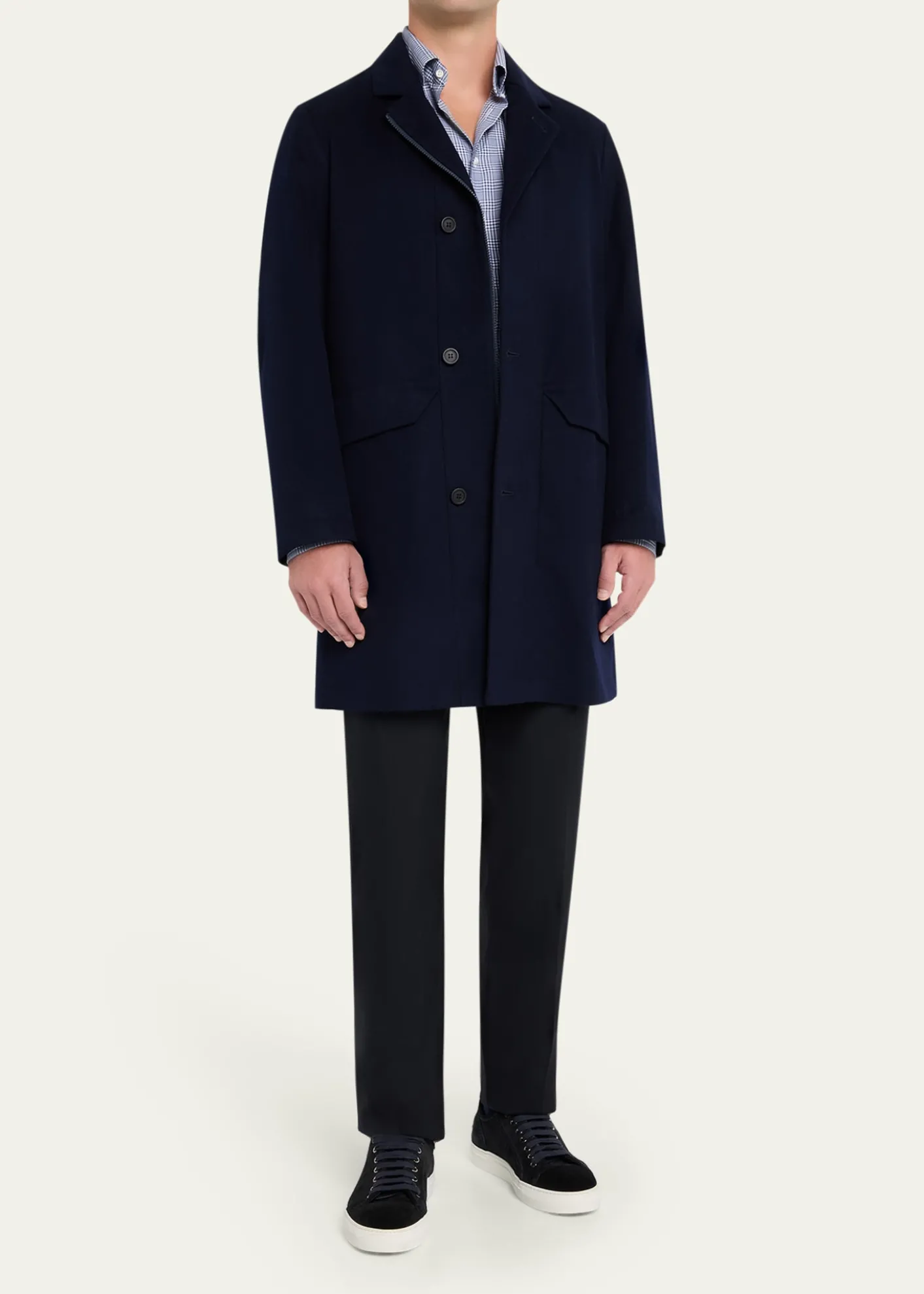 THIS ITEM IS NOT AVAILABLE.SeaseMen's Drone Wool and Cashmere Dust Coat