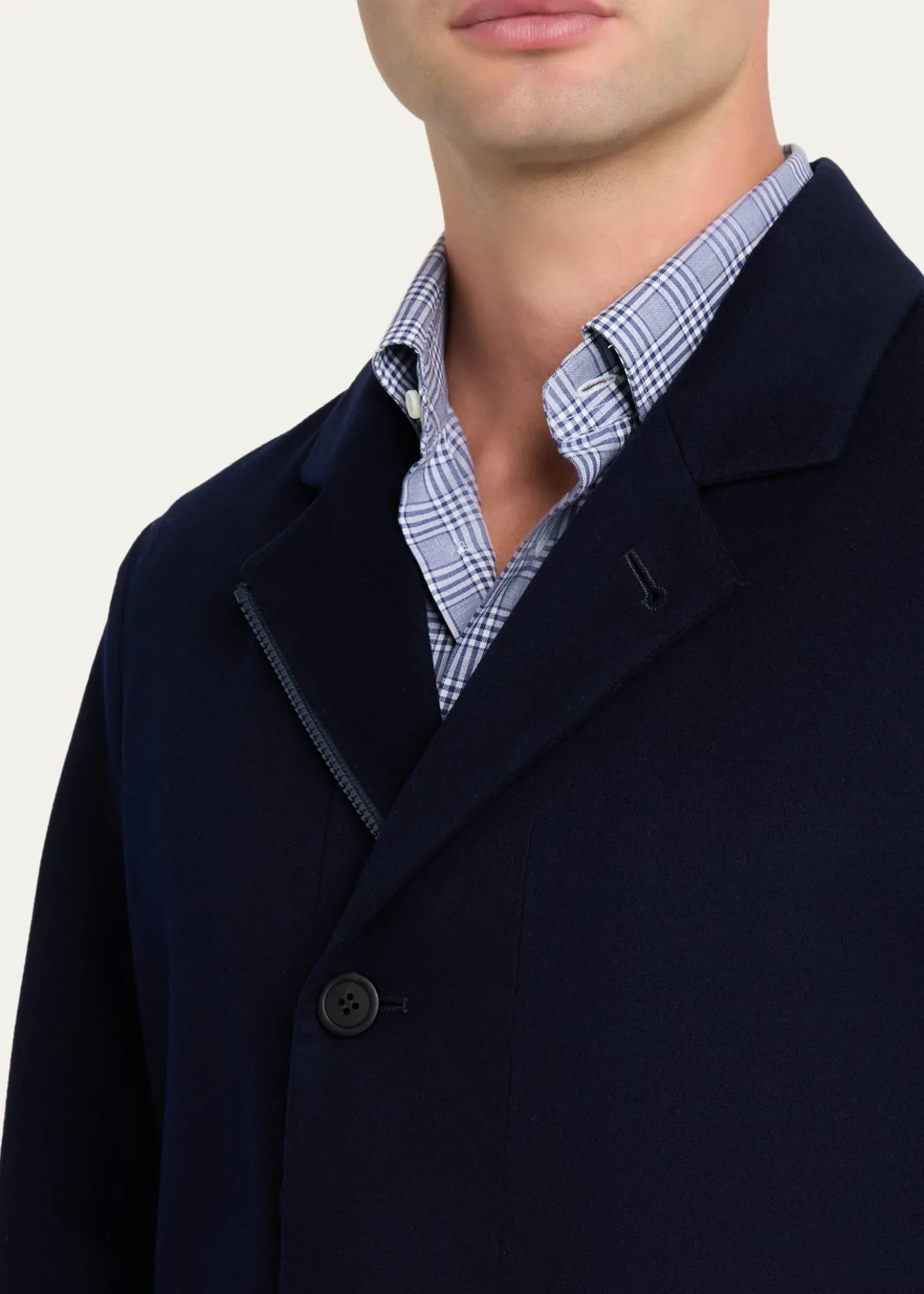 THIS ITEM IS NOT AVAILABLE.SeaseMen's Drone Wool and Cashmere Dust Coat