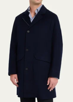 THIS ITEM IS NOT AVAILABLE.SeaseMen's Drone Wool and Cashmere Dust Coat