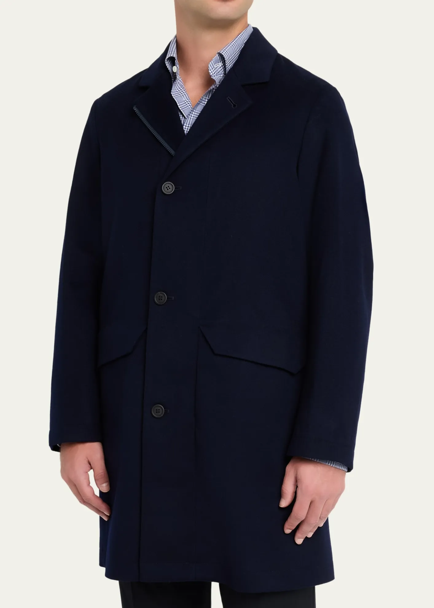 THIS ITEM IS NOT AVAILABLE.SeaseMen's Drone Wool and Cashmere Dust Coat