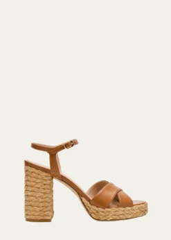 THIS ITEM IS NOT AVAILABLE.Stuart WeitzmanDayna Leather Crisscross Platform Sandals