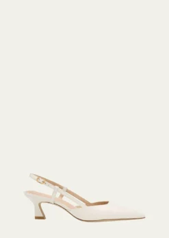 THIS ITEM IS NOT AVAILABLE.Stuart WeitzmanVinnie Leather Kitten Slingback Pumps