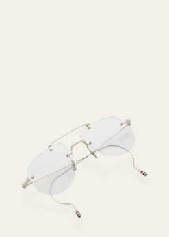 THIS ITEM IS NOT AVAILABLE.Thom BrowneMen's Rimless Titanium Aviator Eyeglasses