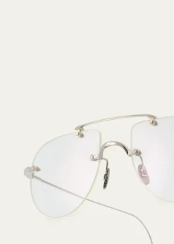 THIS ITEM IS NOT AVAILABLE.Thom BrowneMen's Rimless Titanium Aviator Eyeglasses