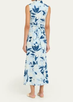 THIS ITEM IS NOT AVAILABLE.VerandahHand-Draped Linen-Cotton Midi Dress
