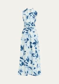 THIS ITEM IS NOT AVAILABLE.VerandahHand-Draped Linen-Cotton Midi Dress