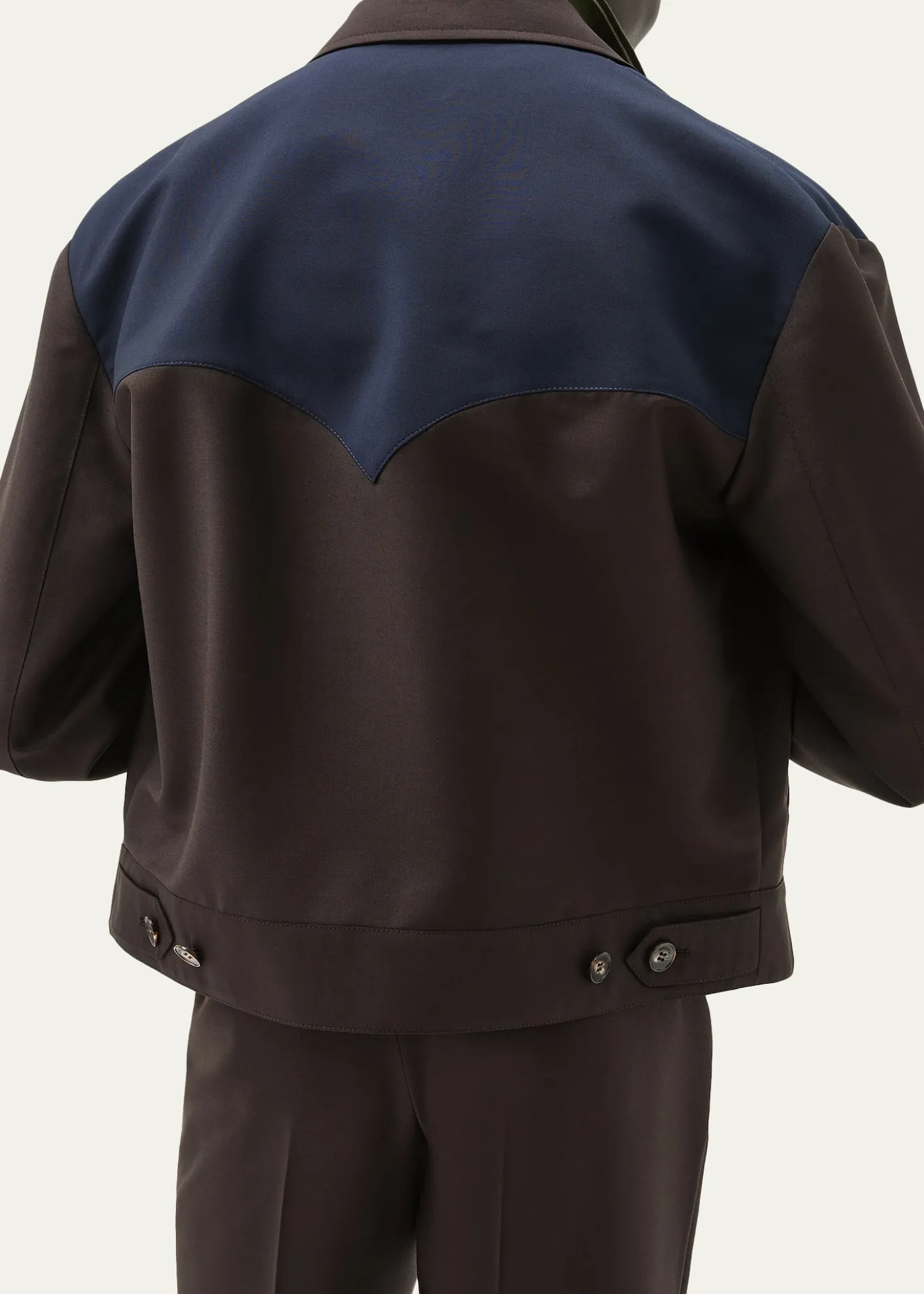 THIS ITEM IS NOT AVAILABLE.VersaceColorblocked Wool/Mohair Zip-Up Blouson Jacket