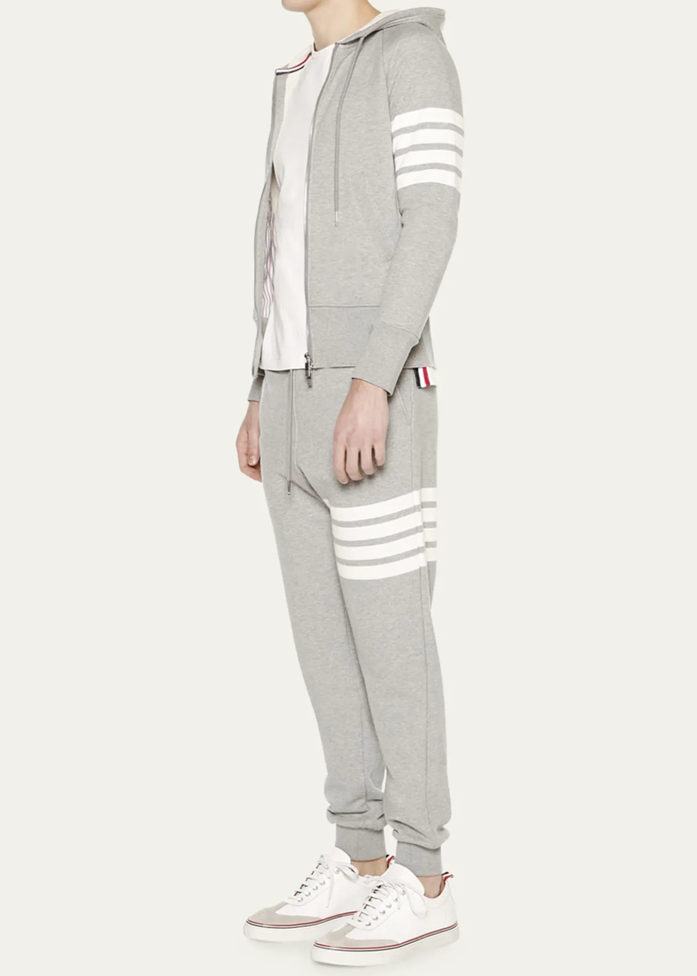 Thom BrowneMen's Classic Drawstring Sweatpants with Stripe Detail