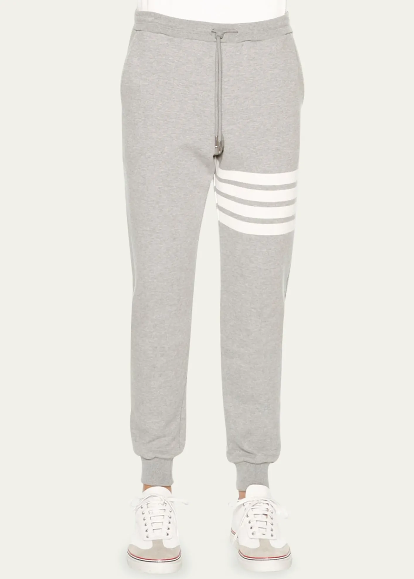 Thom BrowneMen's Classic Drawstring Sweatpants with Stripe Detail
