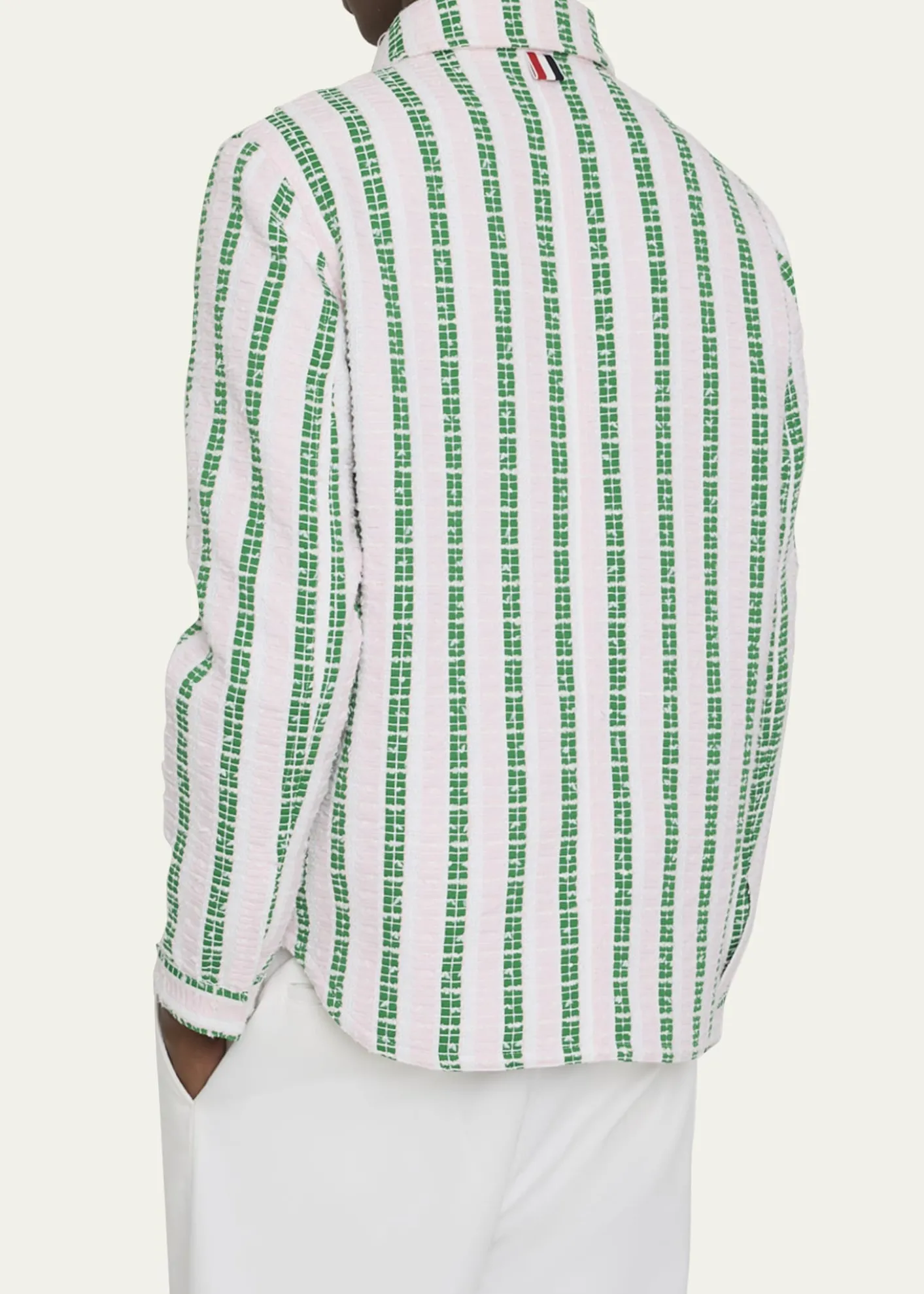 Thom BrowneMen's Rep Stripe Poplin Oversized Overshirt