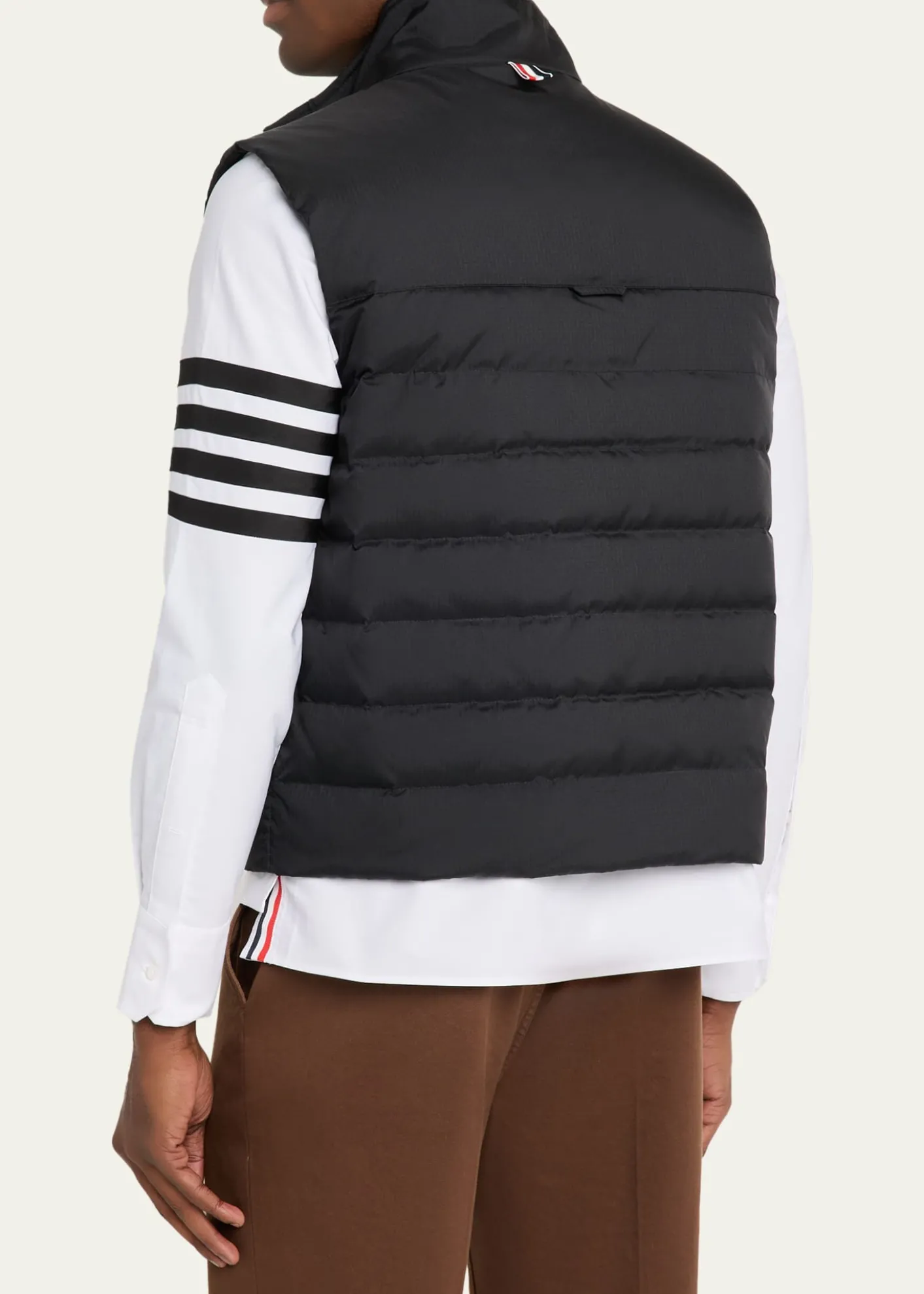 Thom BrowneMen's Shiny Ripstop 4-Bar Down Vest