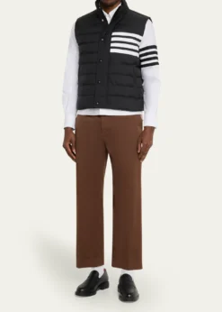 Thom BrowneMen's Shiny Ripstop 4-Bar Down Vest