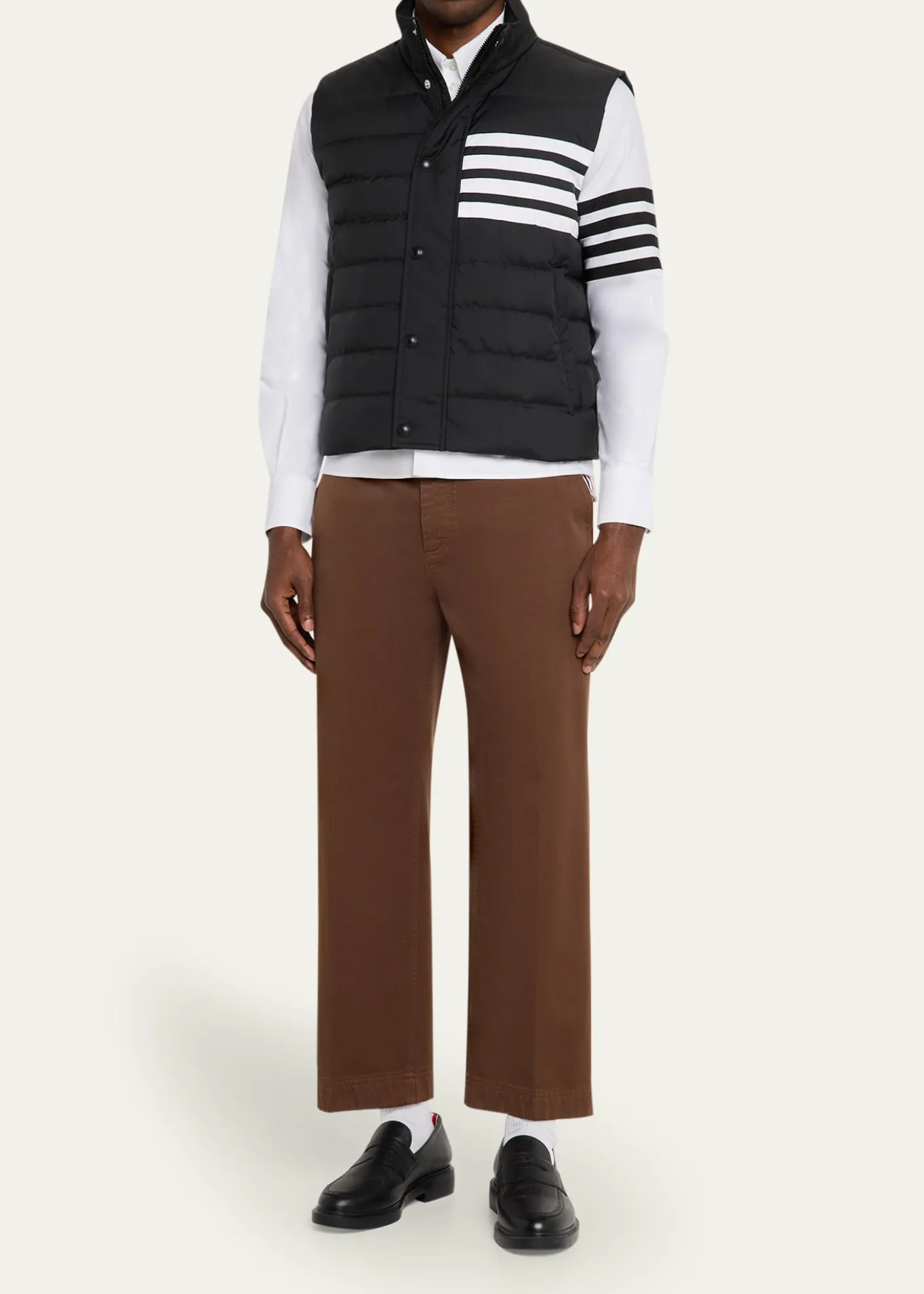 Thom BrowneMen's Shiny Ripstop 4-Bar Down Vest