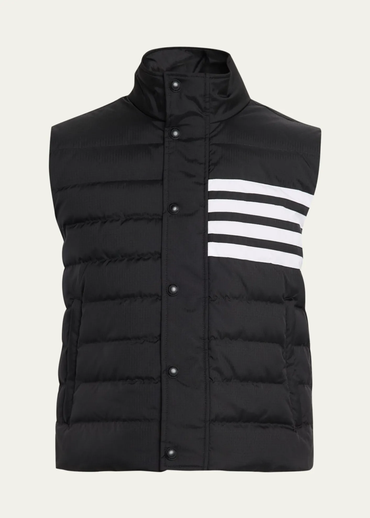 Thom BrowneMen's Shiny Ripstop 4-Bar Down Vest