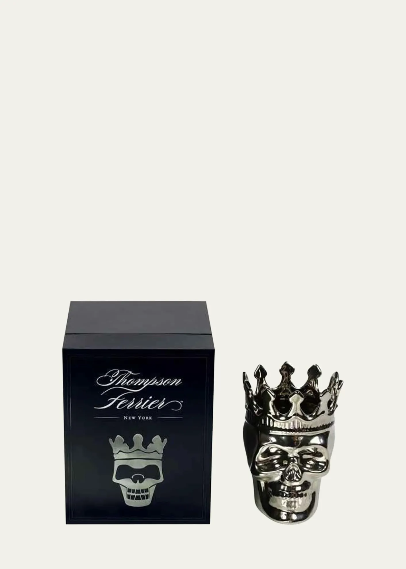 Thompson FerrierSilvertone Maximilien Skull Candle, 23.3 oz. - The Aroma Scent