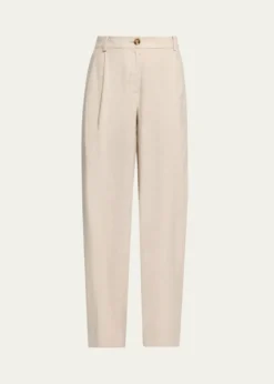 ToccinElowen Pleated Pants with Ankle Ties
