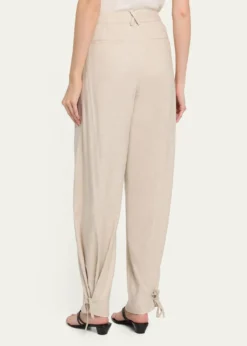 ToccinElowen Pleated Pants with Ankle Ties