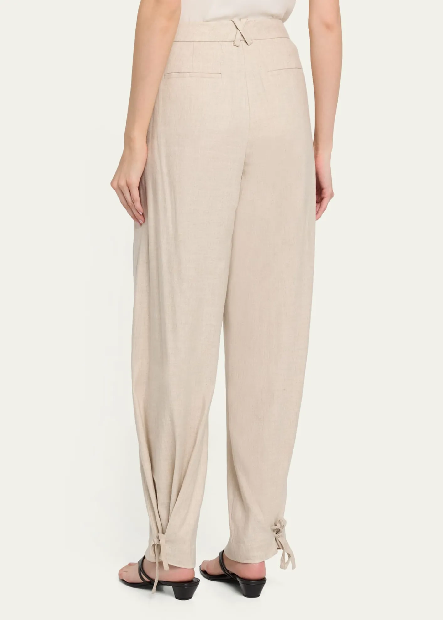 ToccinElowen Pleated Pants with Ankle Ties