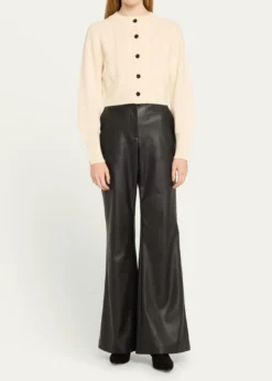 ToccinRita Cropped Wool and Cashmere Cable-Knit Cardigan
