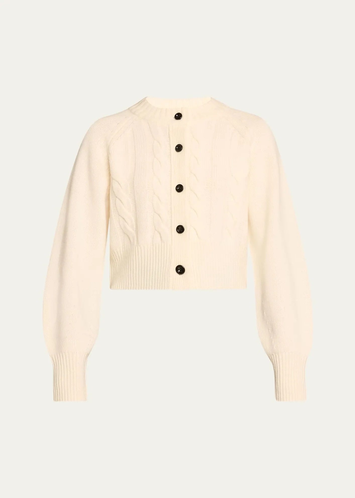 ToccinRita Cropped Wool and Cashmere Cable-Knit Cardigan