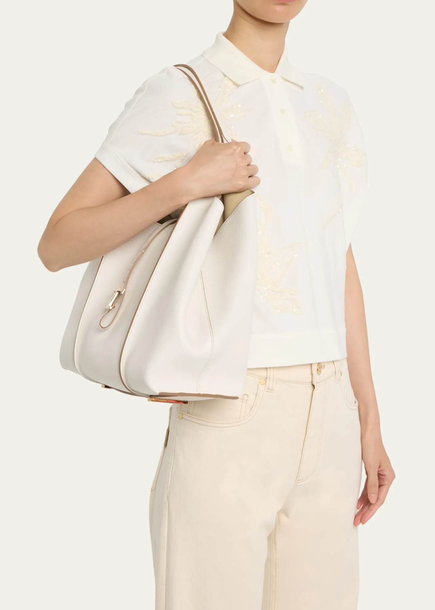 Tod'sMedium Leather T Timeless Tote Shopping Bag