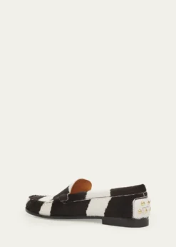 Tod'sMetal Dots Zebra-Printed Calf Hair Loafers