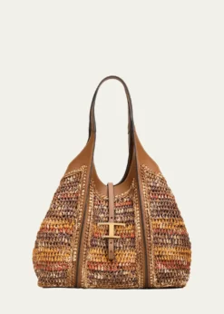 Tod'sT Timeless Raffia Shopping Tote Bag