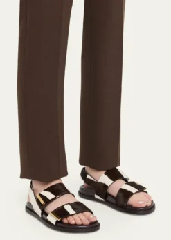 Tod'sZebra-Printed Calf Hair Slingback Sandals