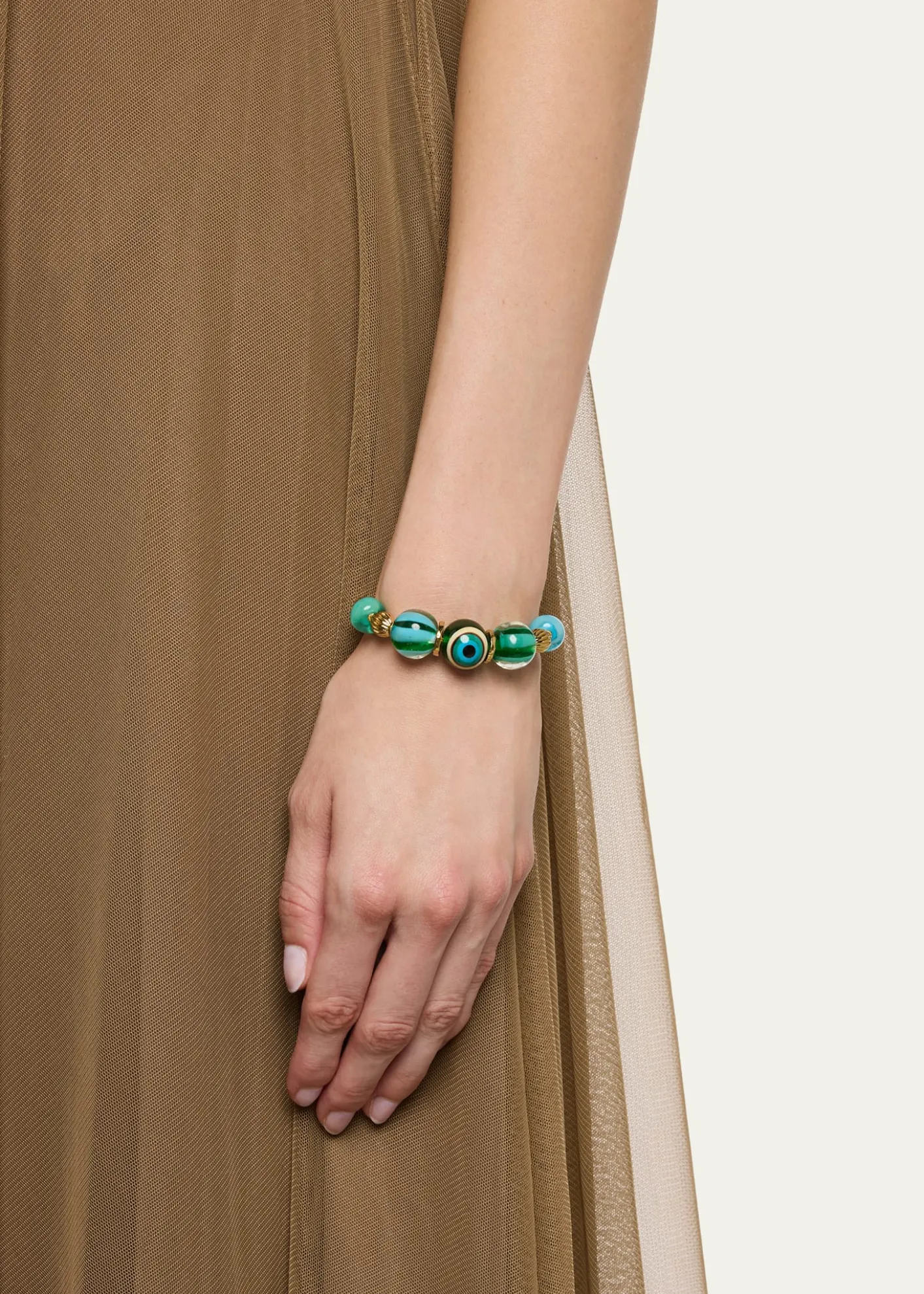 TOHUM DesignTohum One-of-a-Kind Charm Bracelet, Yellow-Turquoise