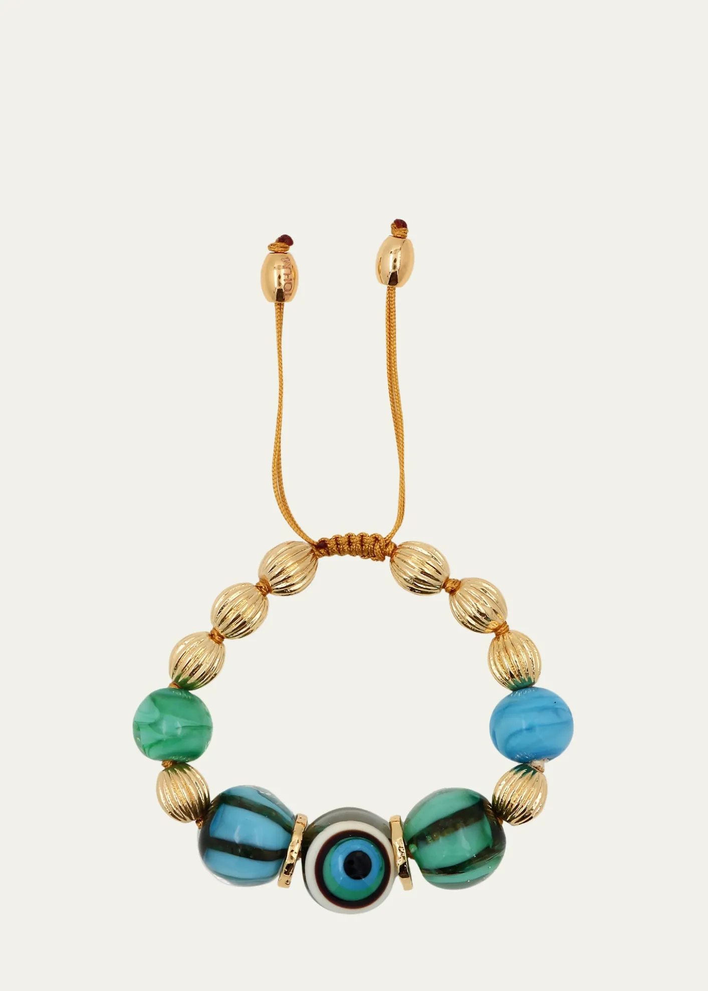 TOHUM DesignTohum One-of-a-Kind Charm Bracelet, Yellow-Turquoise