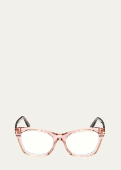 TOM FORDBlue Filtering Two-Tone Acetate Cat-Eye Sunglasses