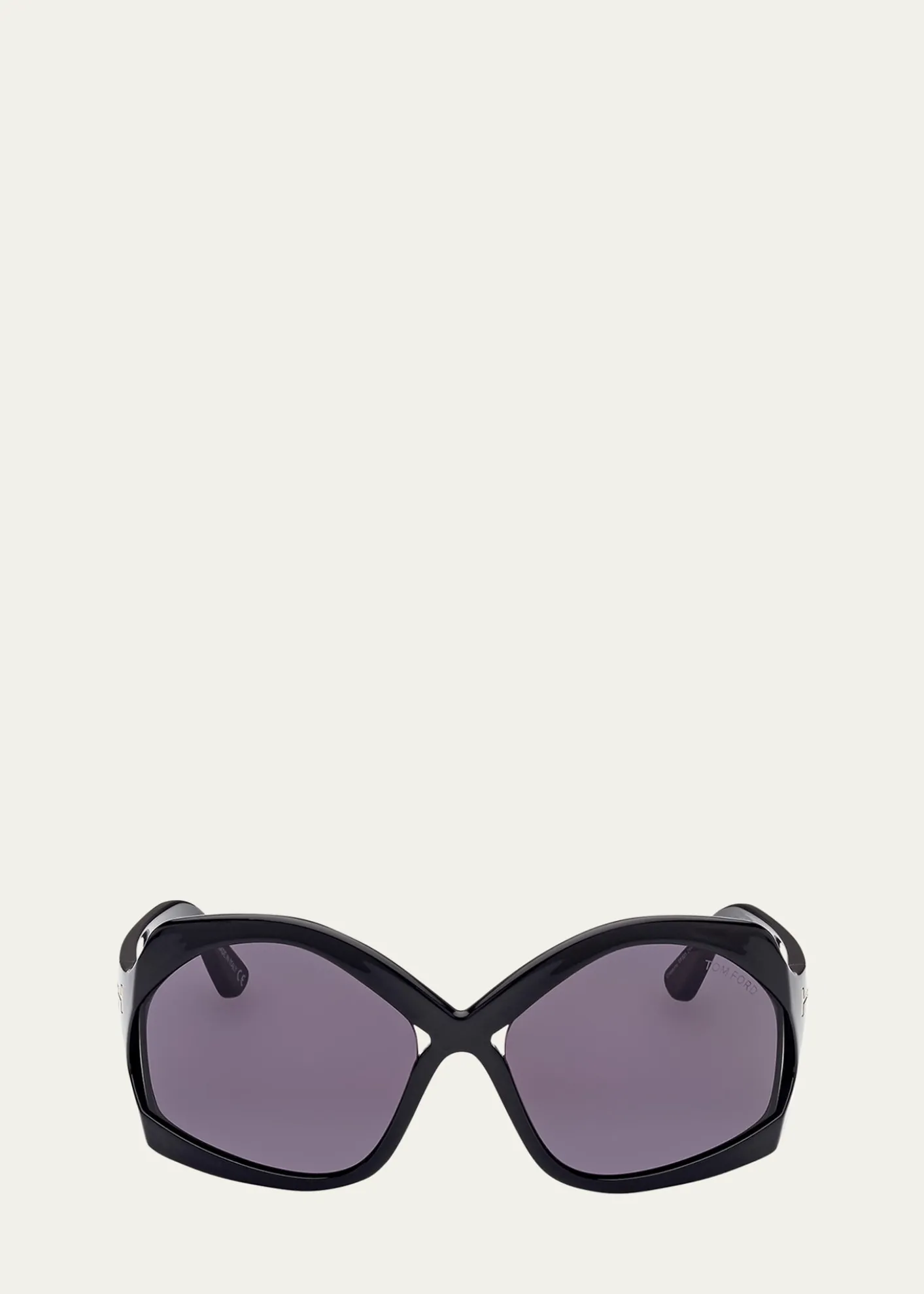 TOM FORDCheyenne Cross-Bridge Acetate Butterfly Sunglasses