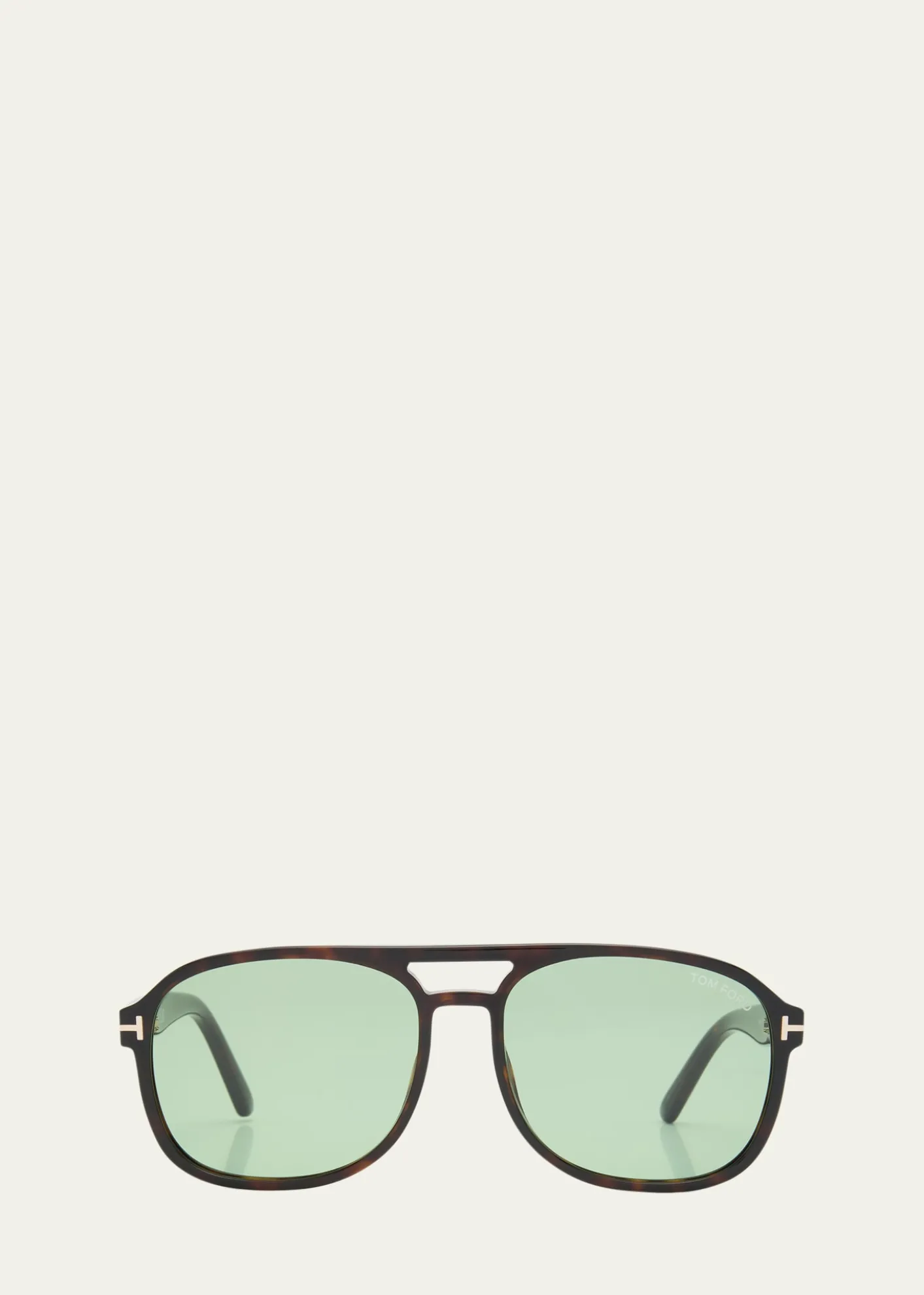 TOM FORDHavana Logo Acetate Aviator Sunglasses