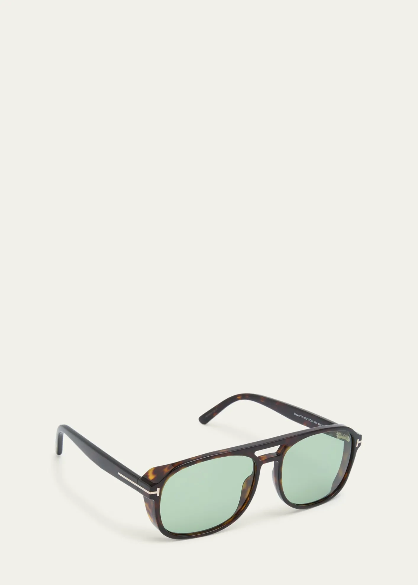 TOM FORDHavana Logo Acetate Aviator Sunglasses