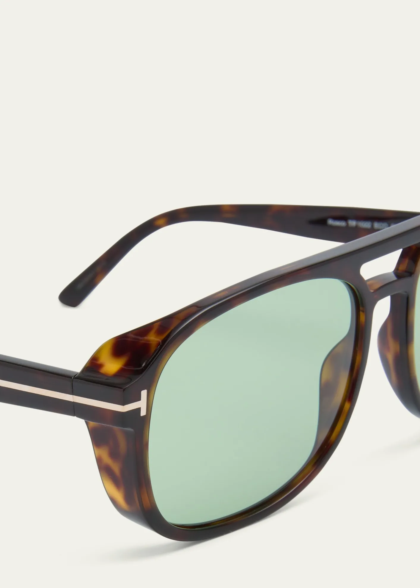 TOM FORDHavana Logo Acetate Aviator Sunglasses