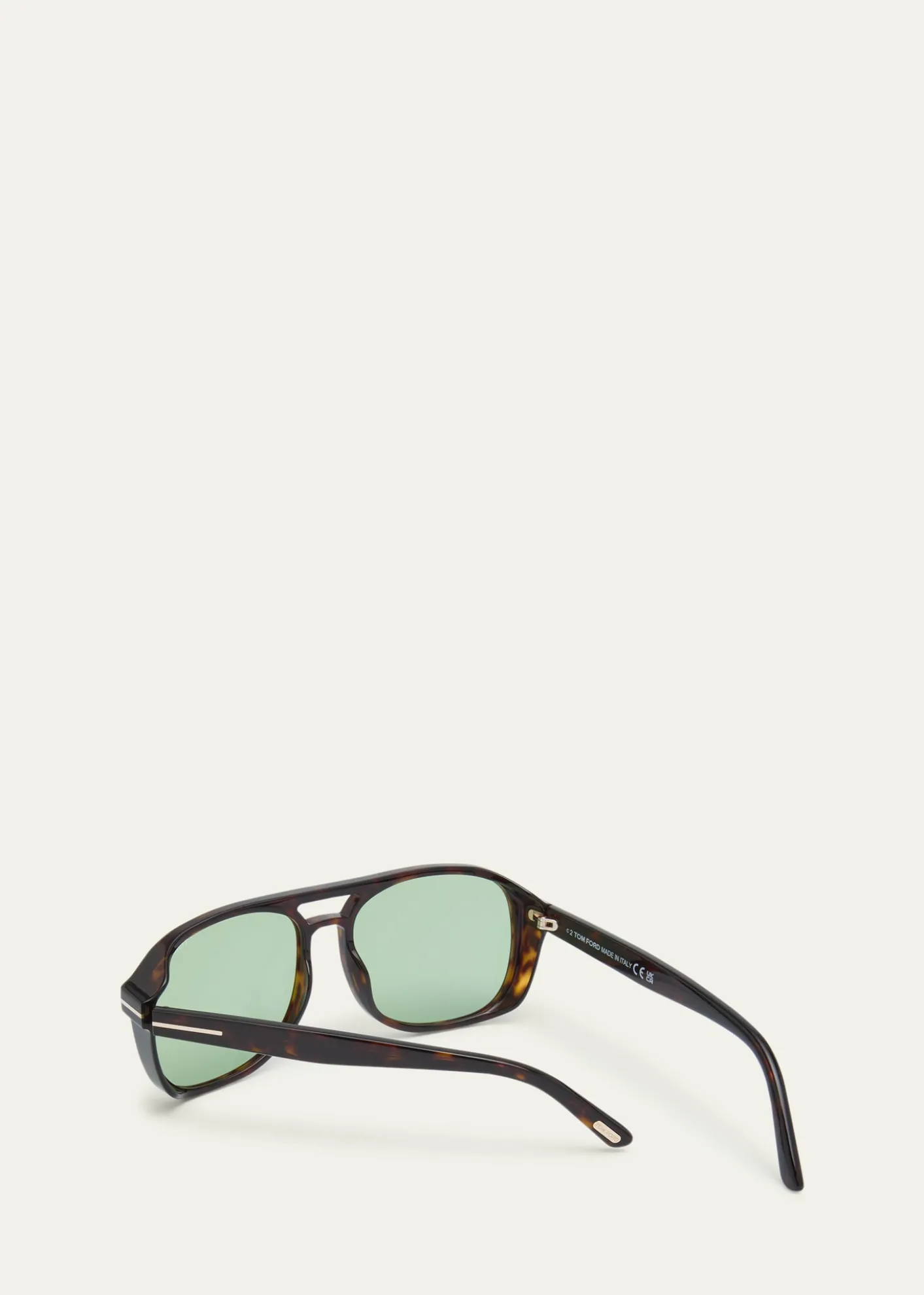 TOM FORDHavana Logo Acetate Aviator Sunglasses