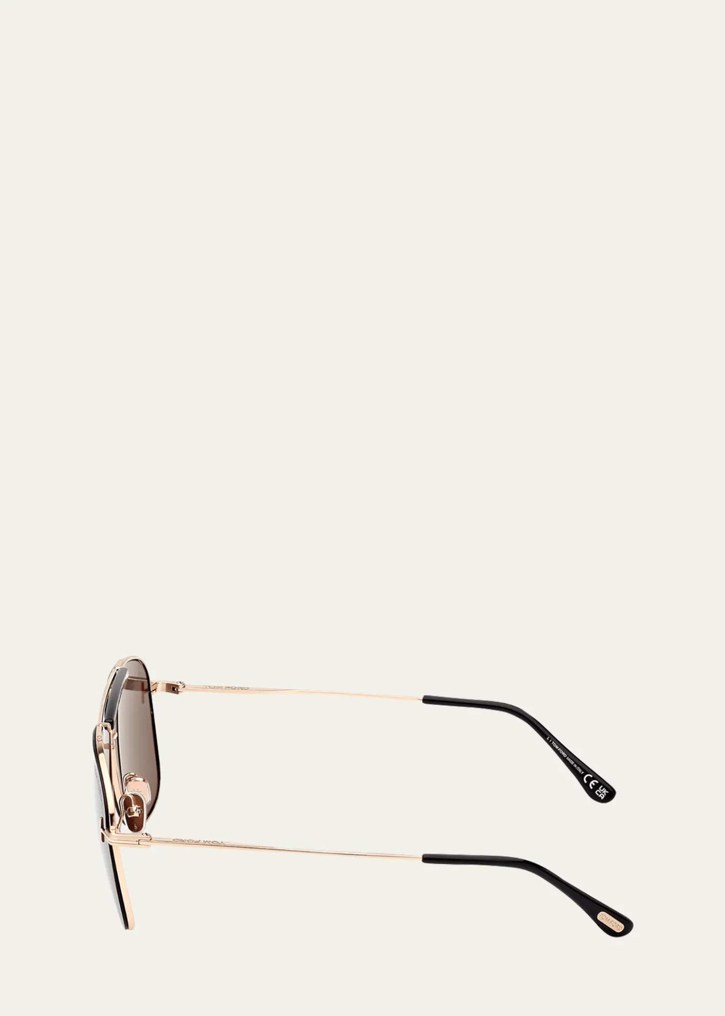 TOM FORDJaden T Logo Metal Aviator Sunglasses