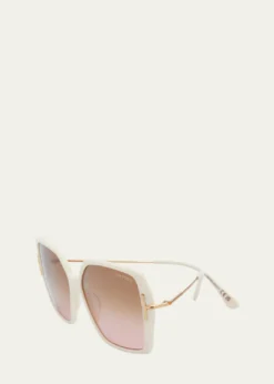 TOM FORDJoanna Amber Acetate Butterfly Sunglasses