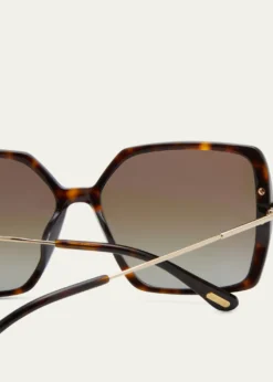 TOM FORDJoanna Mixed-Media Butterfly Sunglasses