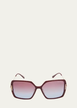 TOM FORDJoanna Mixed-Media Butterfly Sunglasses