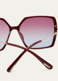 TOM FORDJoanna Mixed-Media Butterfly Sunglasses