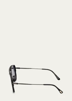 TOM FORDLeon Metal & Acetate Aviator Sunglasses