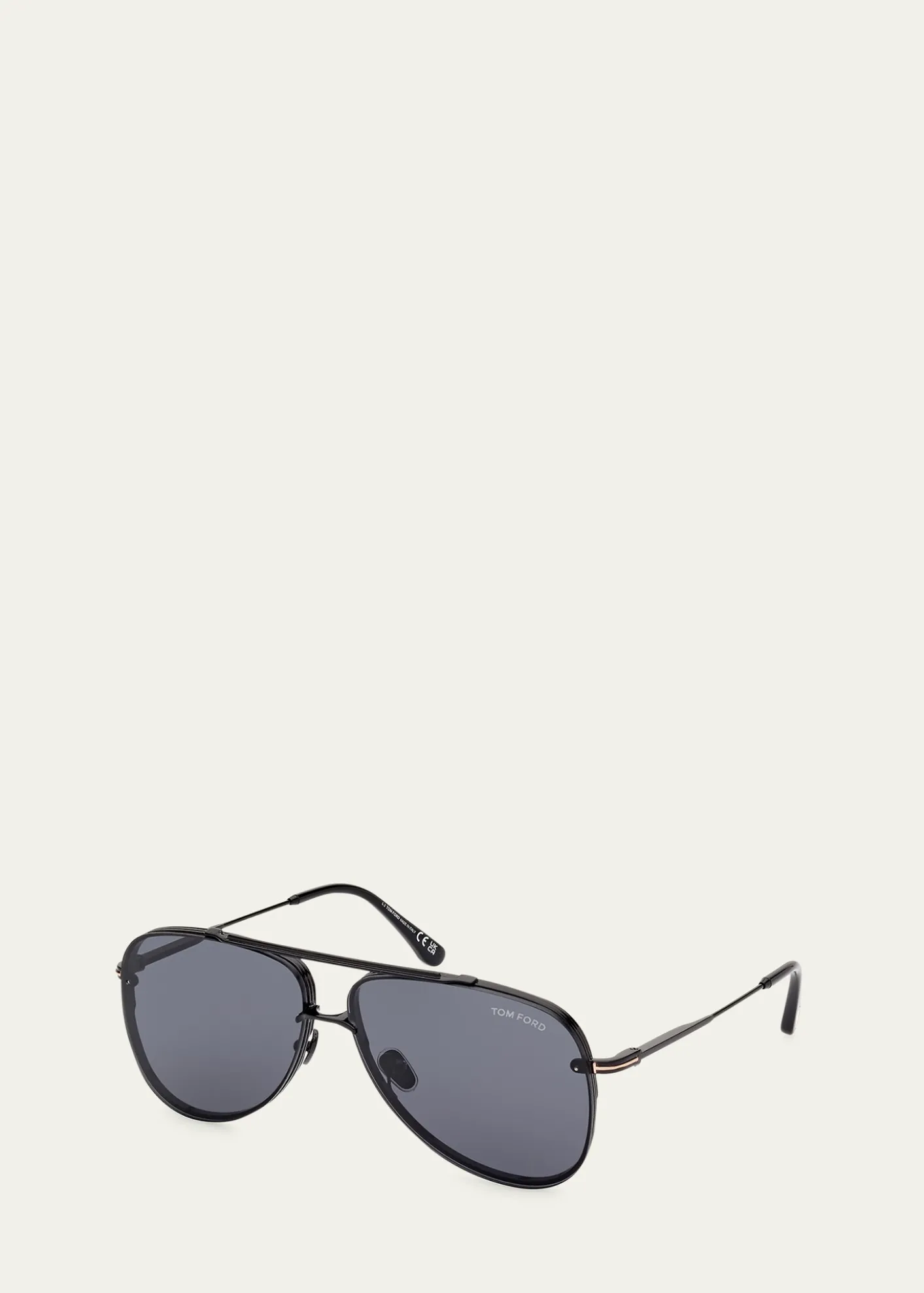 TOM FORDLeon Metal & Acetate Aviator Sunglasses