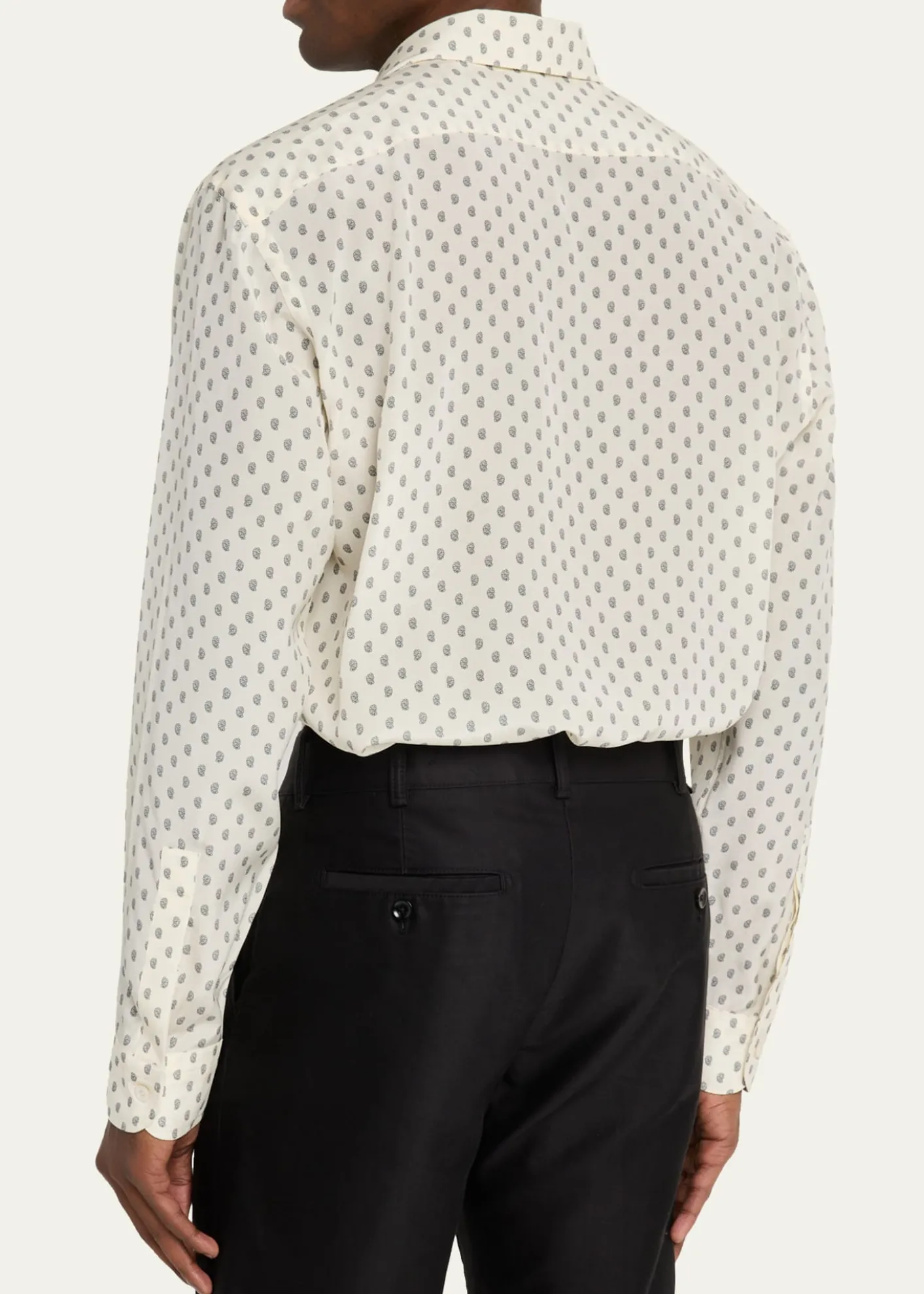TOM FORDMen's Crepe de Chine Silk Paisley Dress Shirt