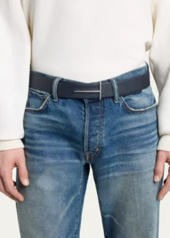 TOM FORDMen's Grained Leather T-Buckle Belt