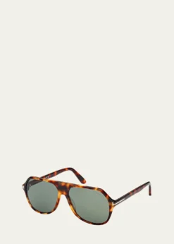 TOM FORDMen's Hayes T-Logo Square Sunglasses