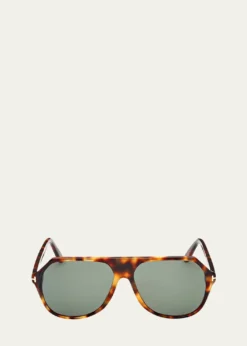 TOM FORDMen's Hayes T-Logo Square Sunglasses